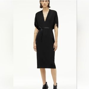 NWT ZARA X Narciso Rodriguez Black Midi Dress, Size Small
